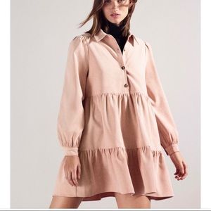 Zara Pink Corduroy Mini Dress